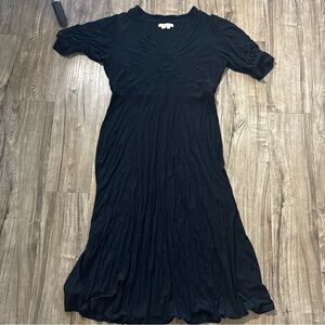 Boden Kristen pleated jersey midi dress size 10r black